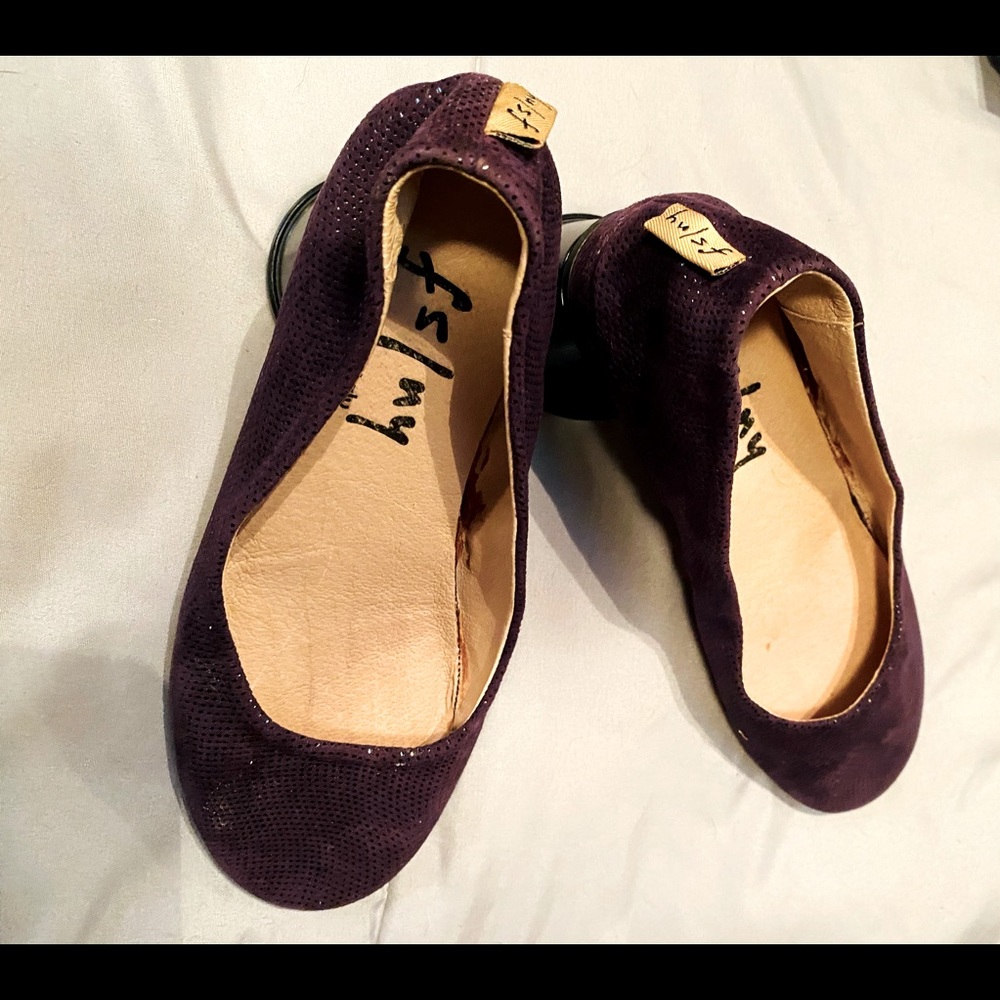 Plum French Sole flats size 8